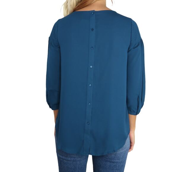 Disney by Lauren Conrad Teal Blue Peter Pan Collar Blouse Small Retro Twee - Picture 2 of 8